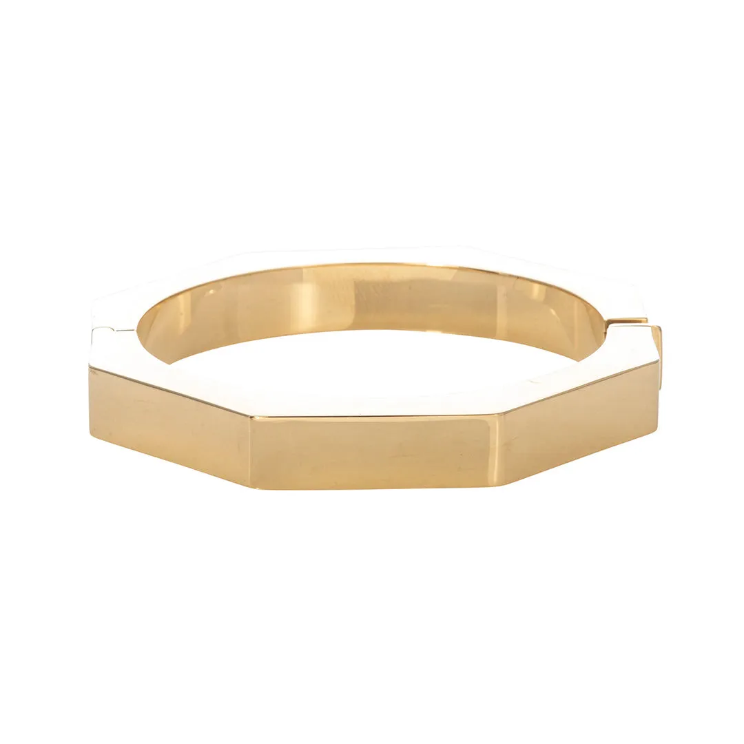 14K Yellow Gold Italian 10mm Octagonal Bangle