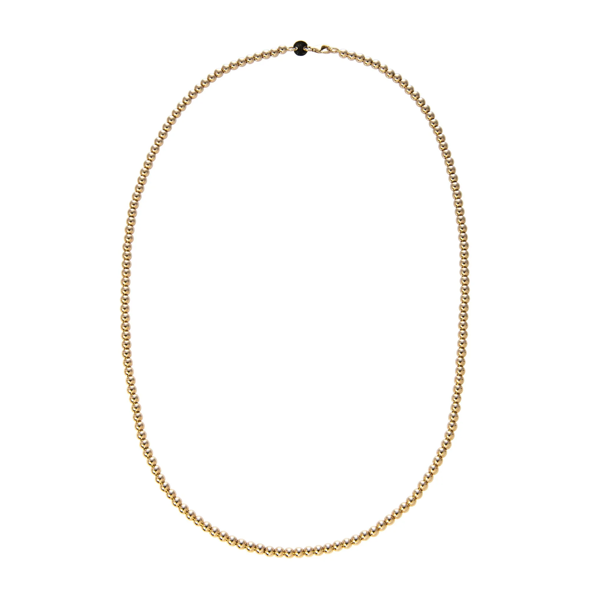 14K Yellow Gold Italian 3mm Ball Bead Chain Necklace Croghans