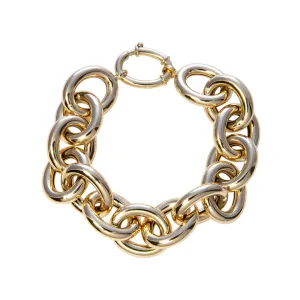 14K Yellow Gold Italian Large Oval Link Bracelet