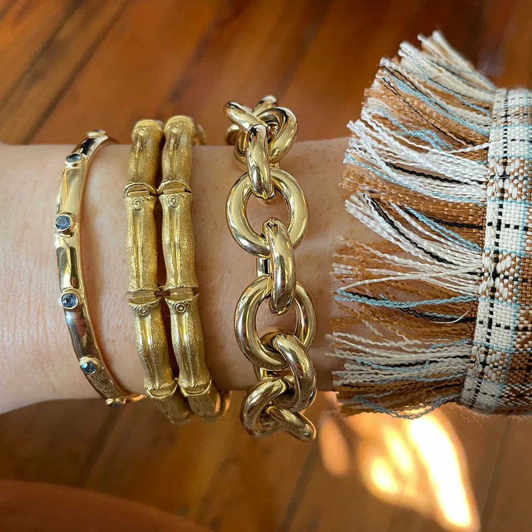 14K Yellow Gold Italian Medium Oval Link Bracelet