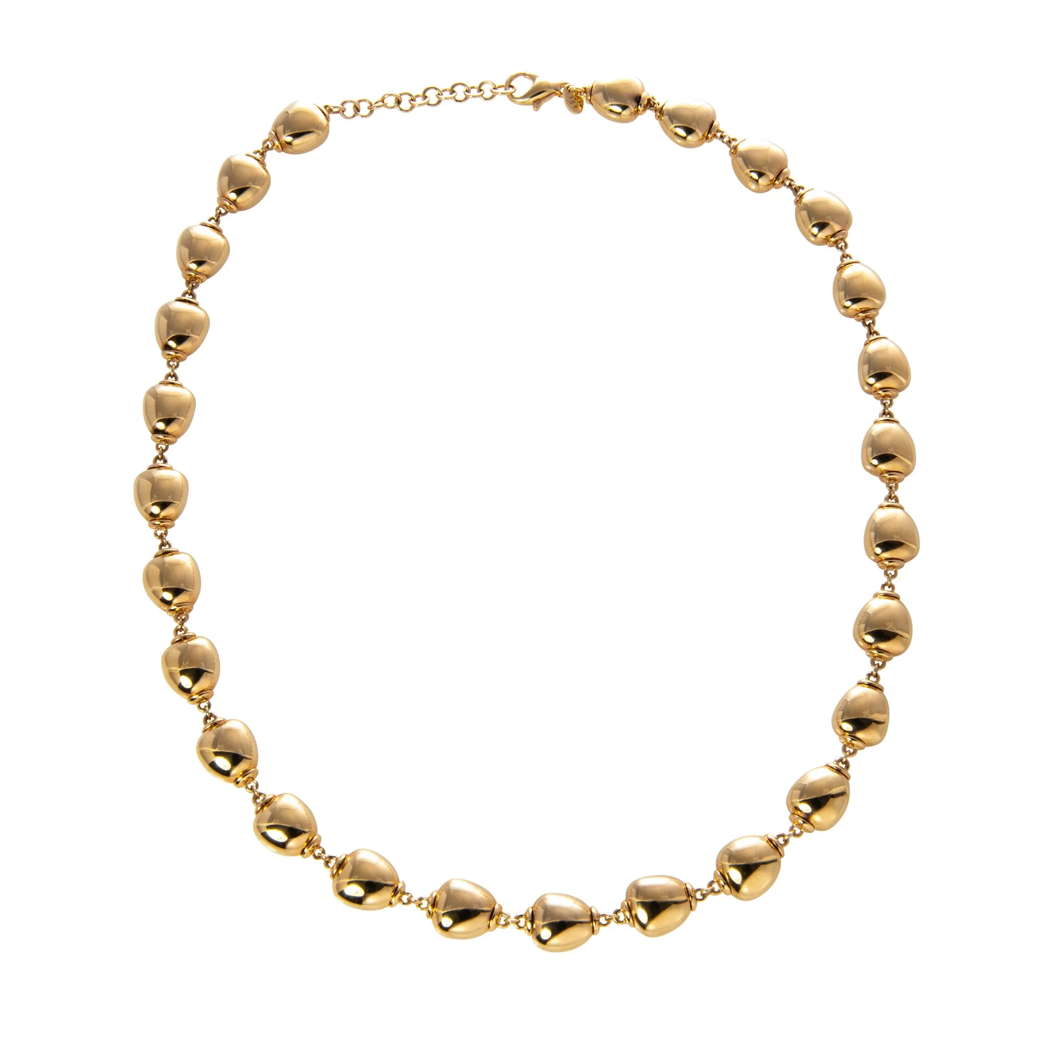 14K Yellow Gold Italian Polished Bead Chain Necklace Croghans