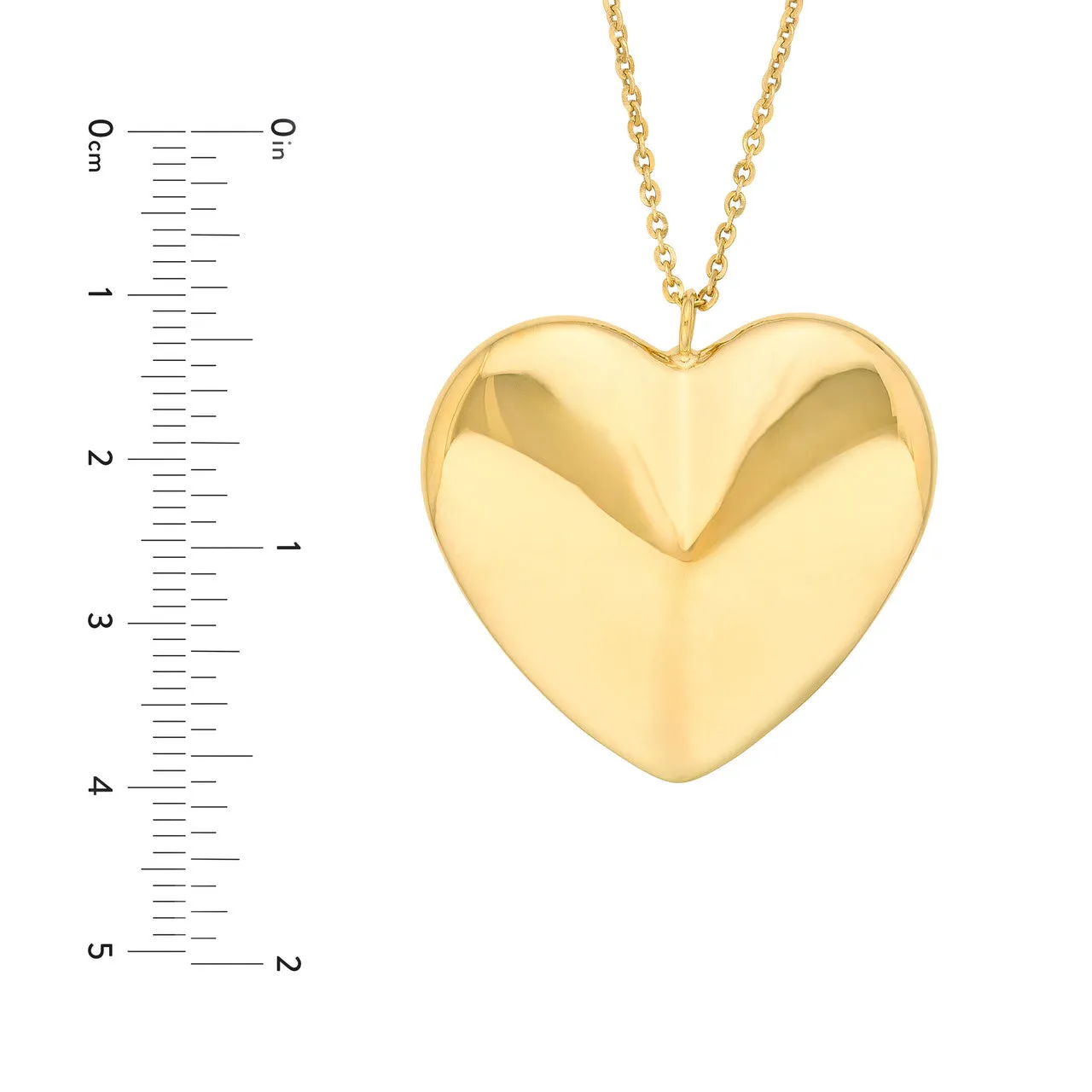 14K Yellow Gold Large Heart Pendant Necklace Croghans