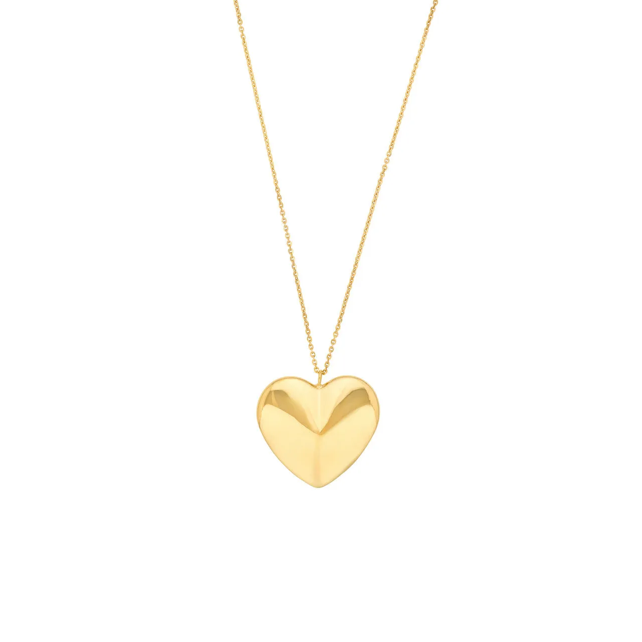 14K Yellow Gold Large Heart Pendant Necklace Croghans