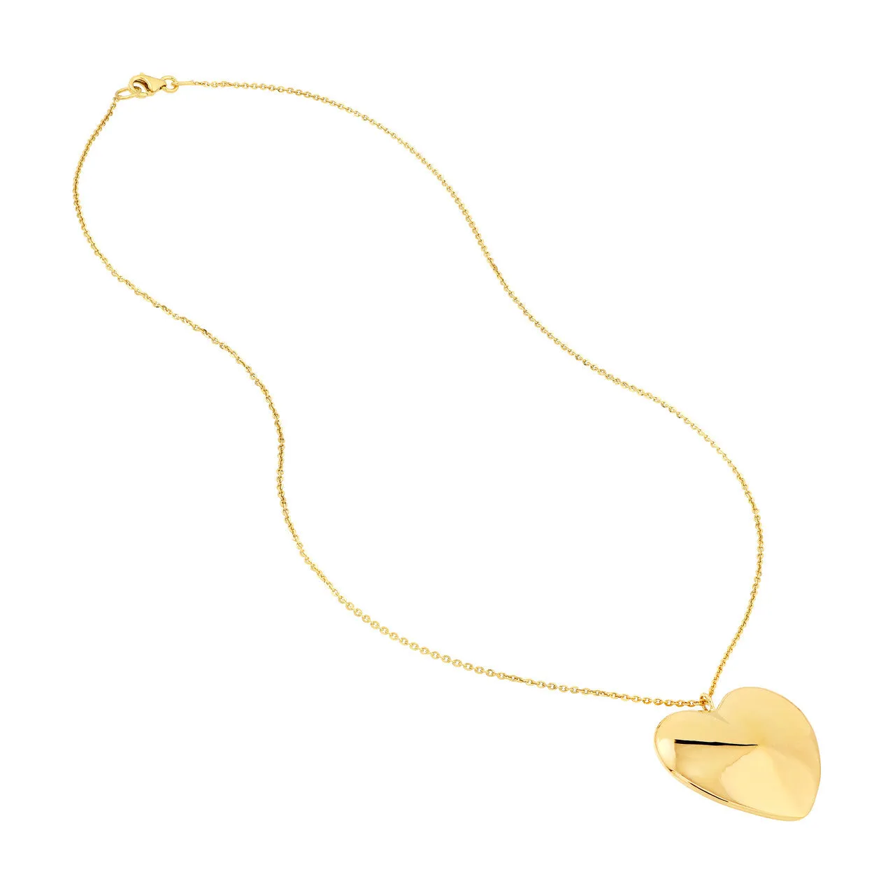 14K Yellow Gold Large Heart Pendant Necklace Croghans