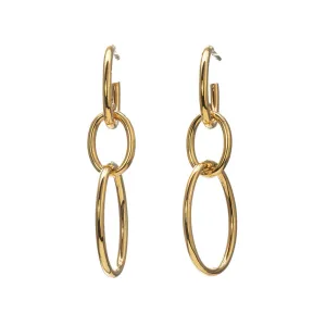 14K Yellow Gold Oval Link Drop Earrings Croghans