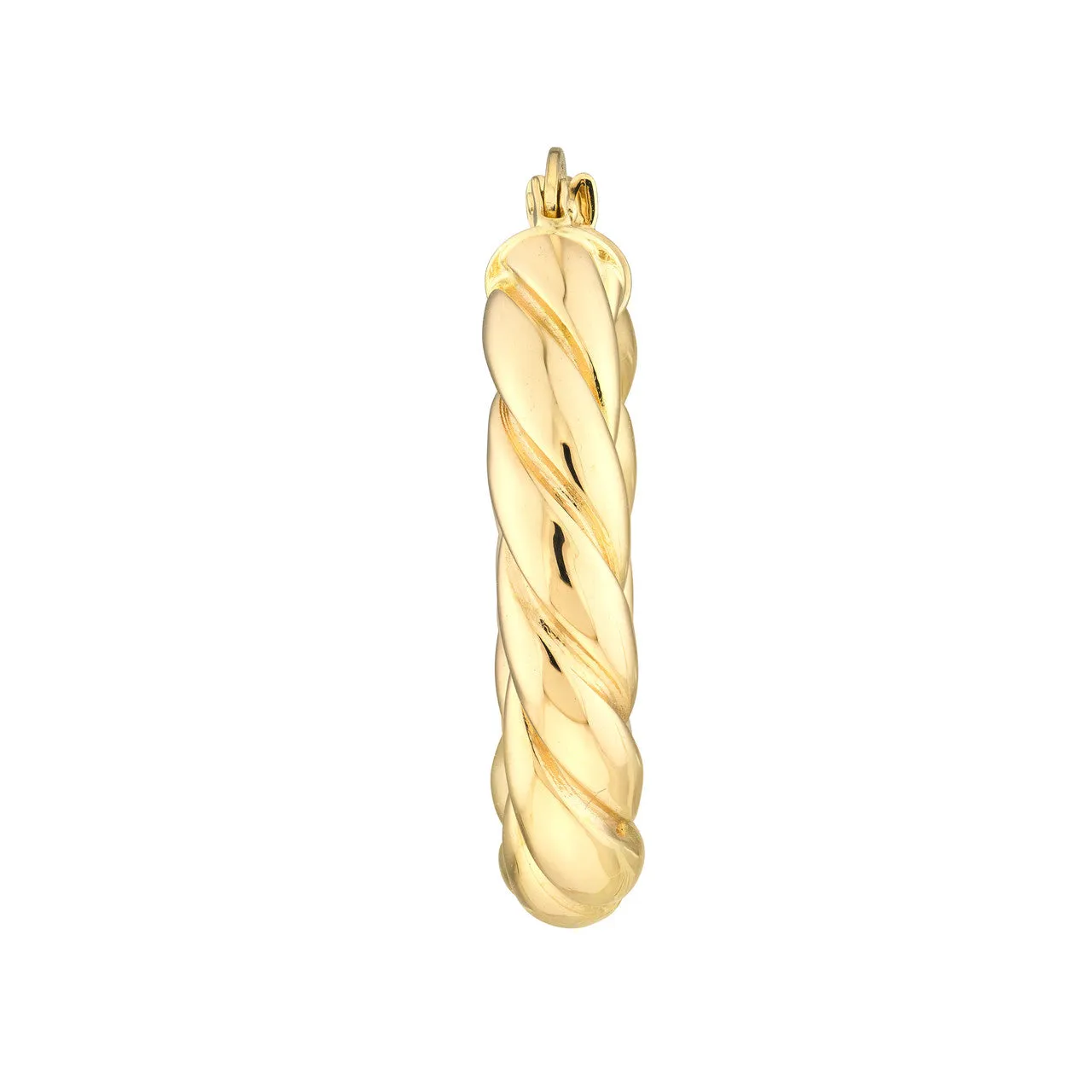 14K Yellow Gold Oval Rope Twist Hoop Earrings Croghans