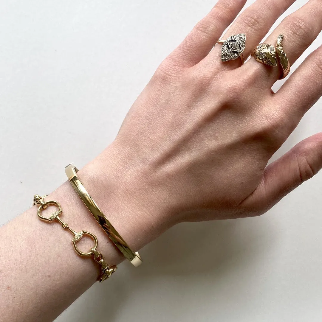14K Yellow Gold Polished Flat 5mm Bangle