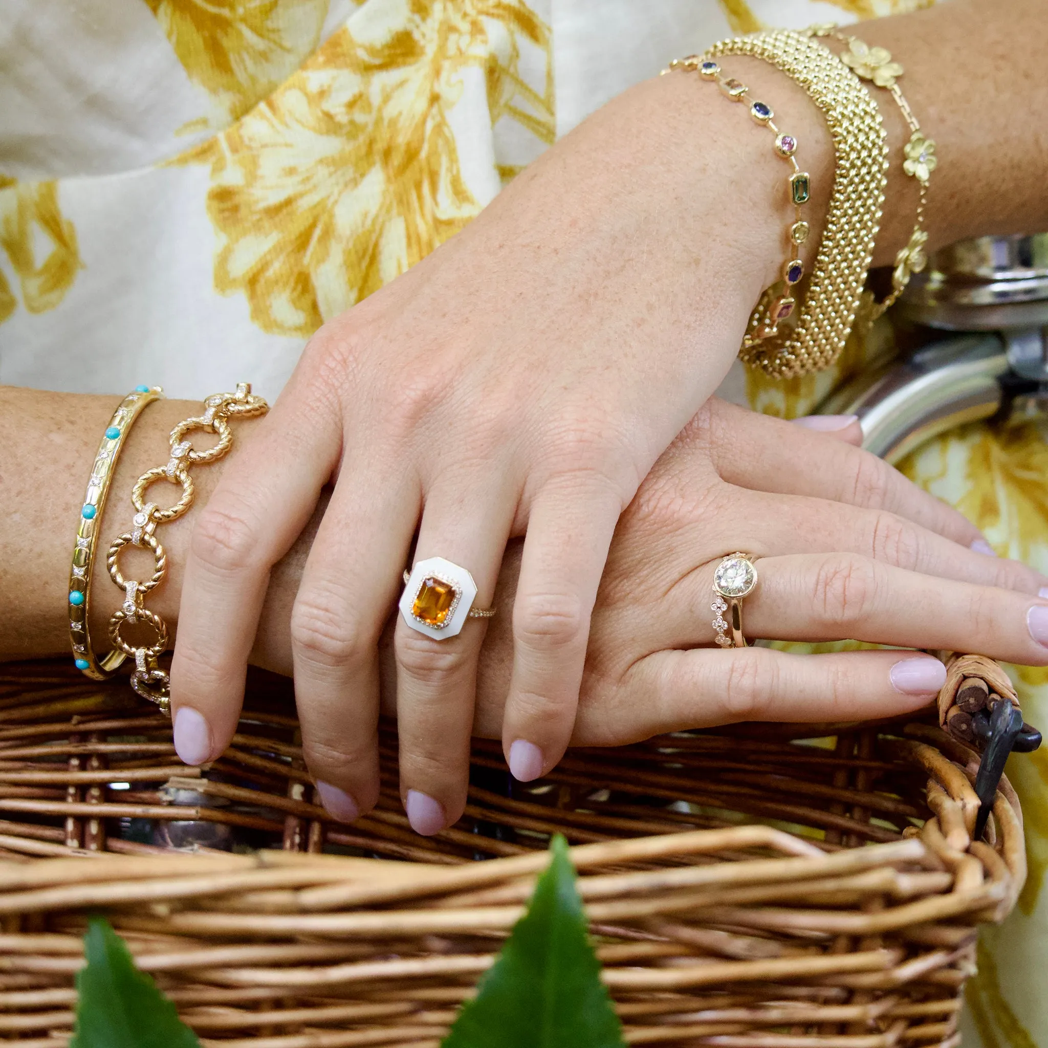 1.5ctw Diamond & Circle Rope Link 14K Yellow Gold Bracelet