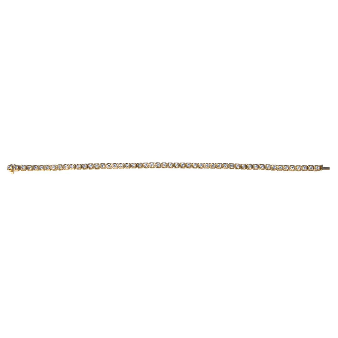 1.5ctw Diamond Milgrain 14K Yellow Gold Tennis Bracelet