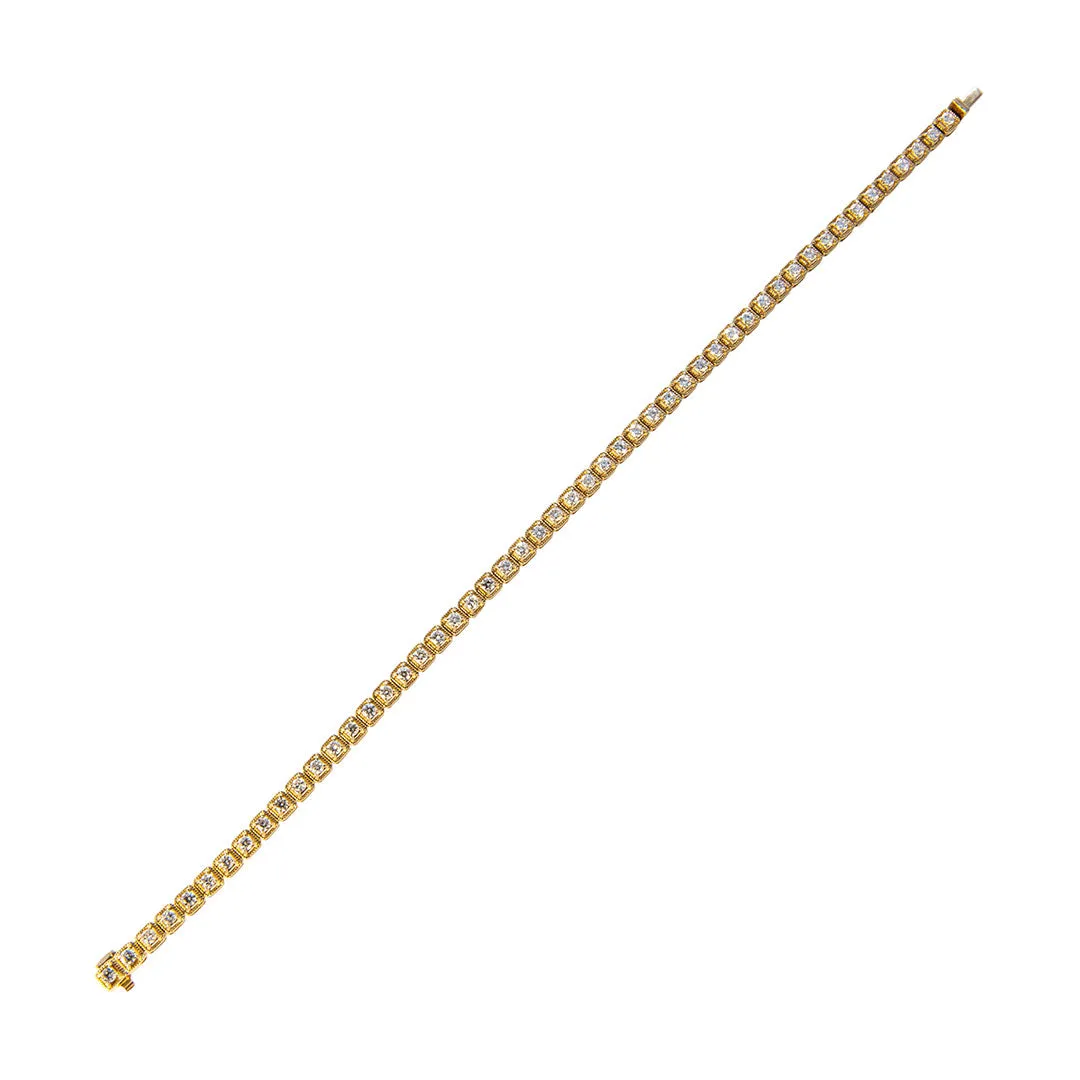 1.5ctw Diamond Milgrain 14K Yellow Gold Tennis Bracelet
