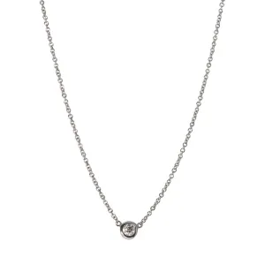 .15ctw Diamond Solitaire Bezel 14K White Gold Necklace Croghans