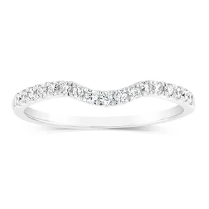 18ct White Gold 'Carina' Contour Ring With 0.2 Carats Of Diamonds Shiels