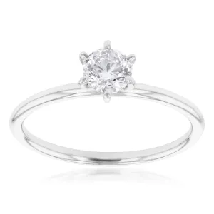 18ct White Gold Solitaire Ring with 0.50 Carat GI SI Certified Diamond Shiels