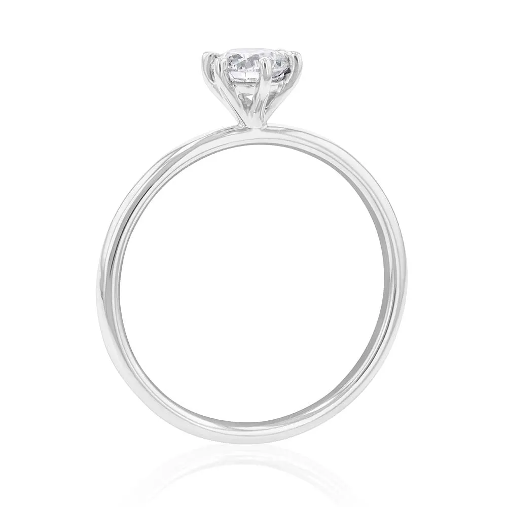 18ct White Gold Solitaire Ring with 0.50 Carat GI SI Certified Diamond Shiels