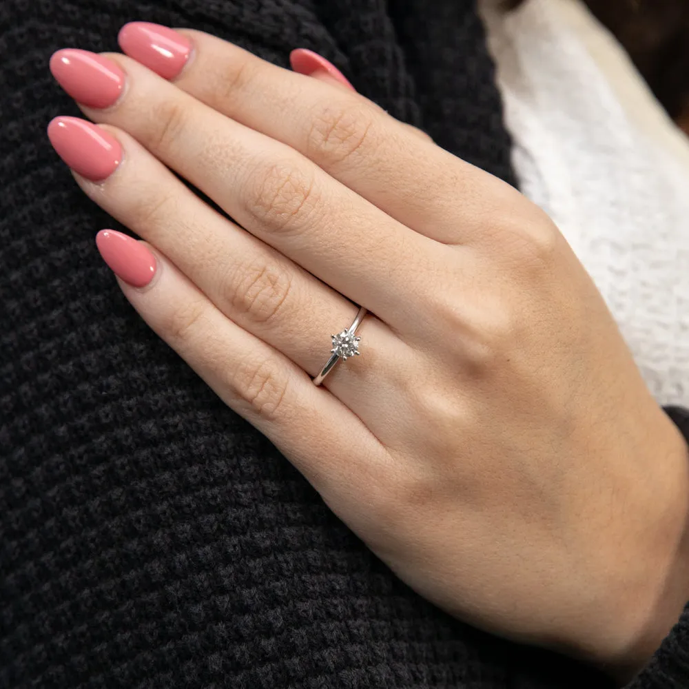 18ct White Gold Solitaire Ring with 0.50 Carat GI SI Certified Diamond Shiels