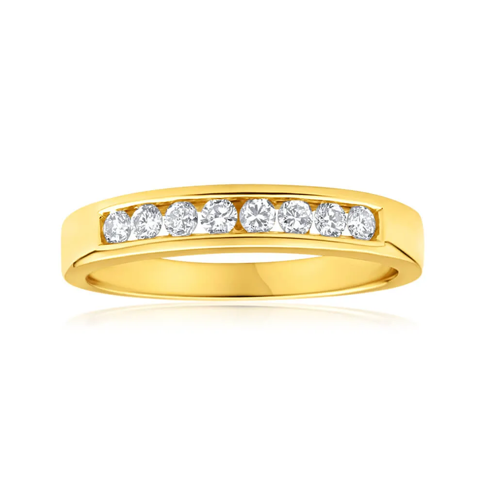 18ct Yellow Gold 1/5 Carat Diamond Ring With 8 Diamonds Shiels