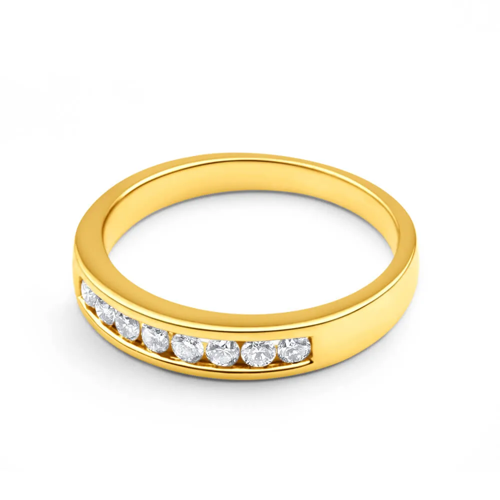 18ct Yellow Gold 1/5 Carat Diamond Ring With 8 Diamonds Shiels
