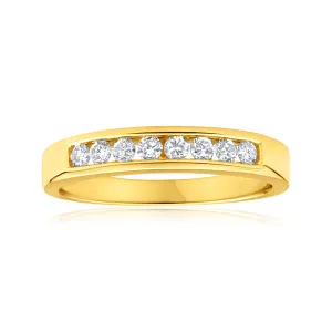 18ct Yellow Gold 1/5 Carat Diamond Ring With 8 Diamonds Shiels
