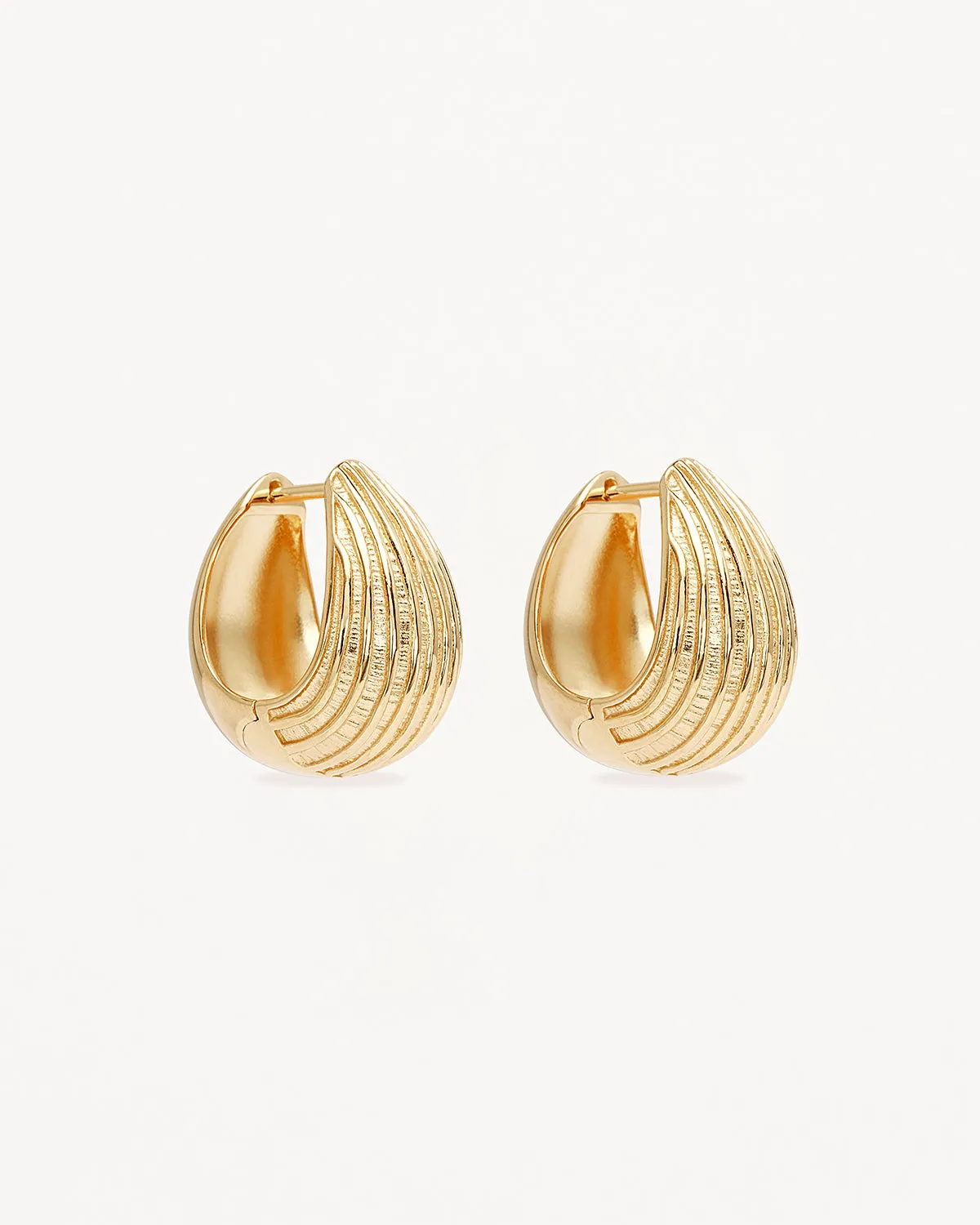18k Gold Plated Ocean Whisper Hoops Bycharlotte