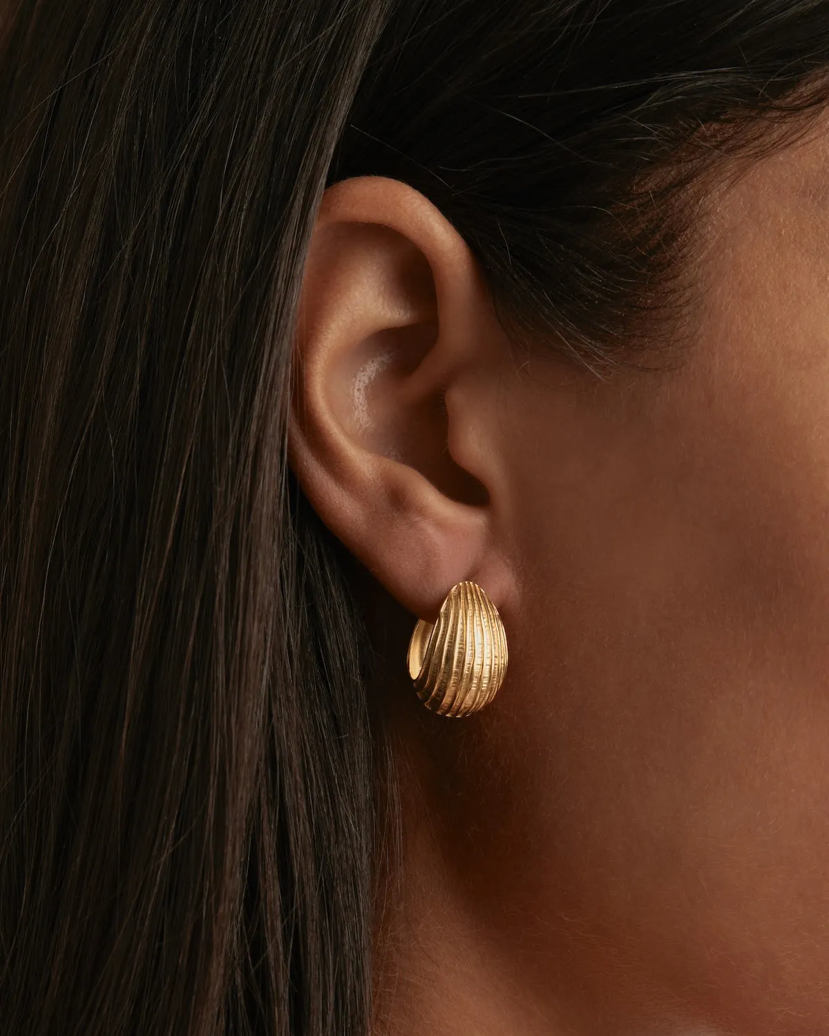 18k Gold Plated Ocean Whisper Hoops Bycharlotte
