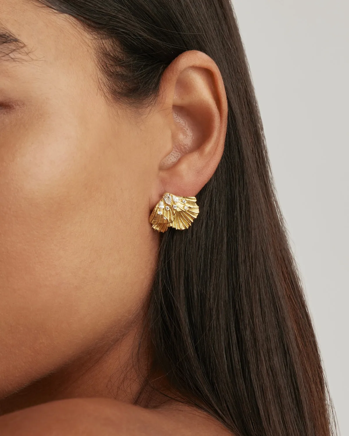 18k Gold Plated Ocean Whisper Statement Earrings Bycharlotte