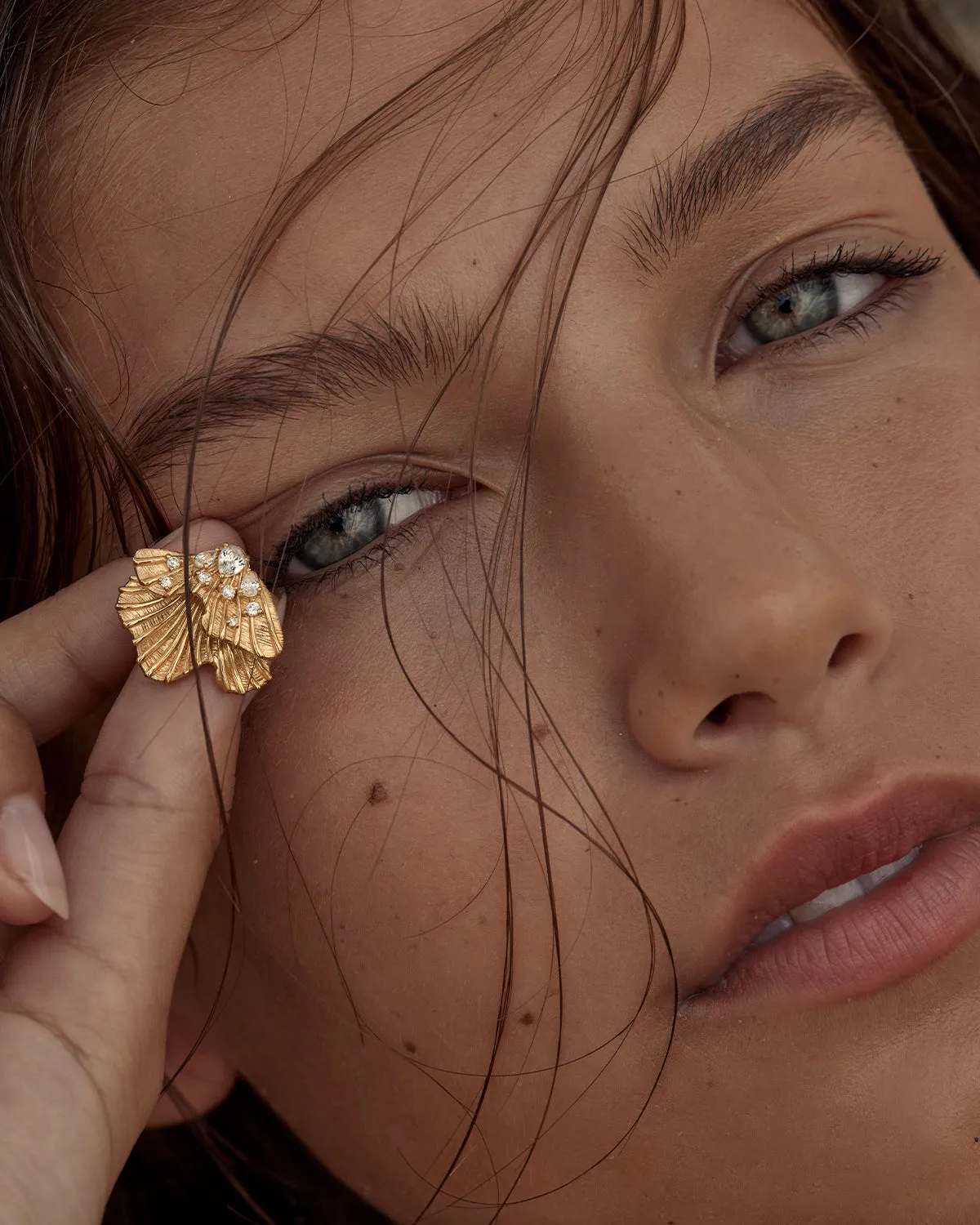 18k Gold Plated Ocean Whisper Statement Earrings Bycharlotte