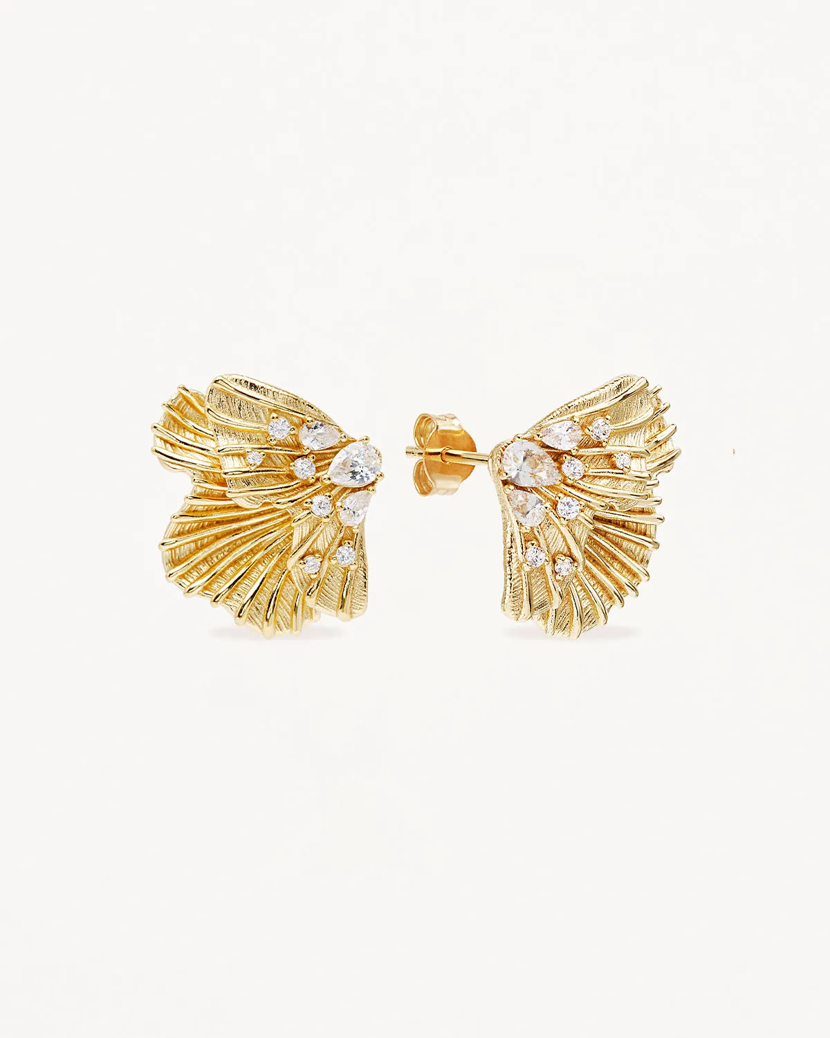 18k Gold Plated Ocean Whisper Statement Earrings Bycharlotte