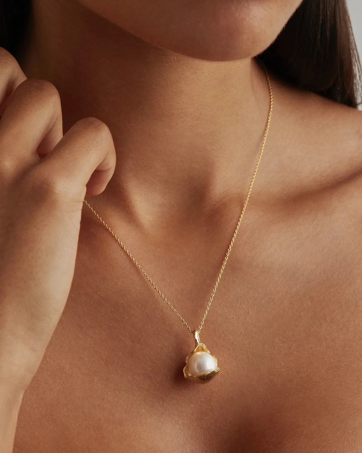 18k Gold Vermeil A Place to Dream Pearl Necklace Bycharlotte