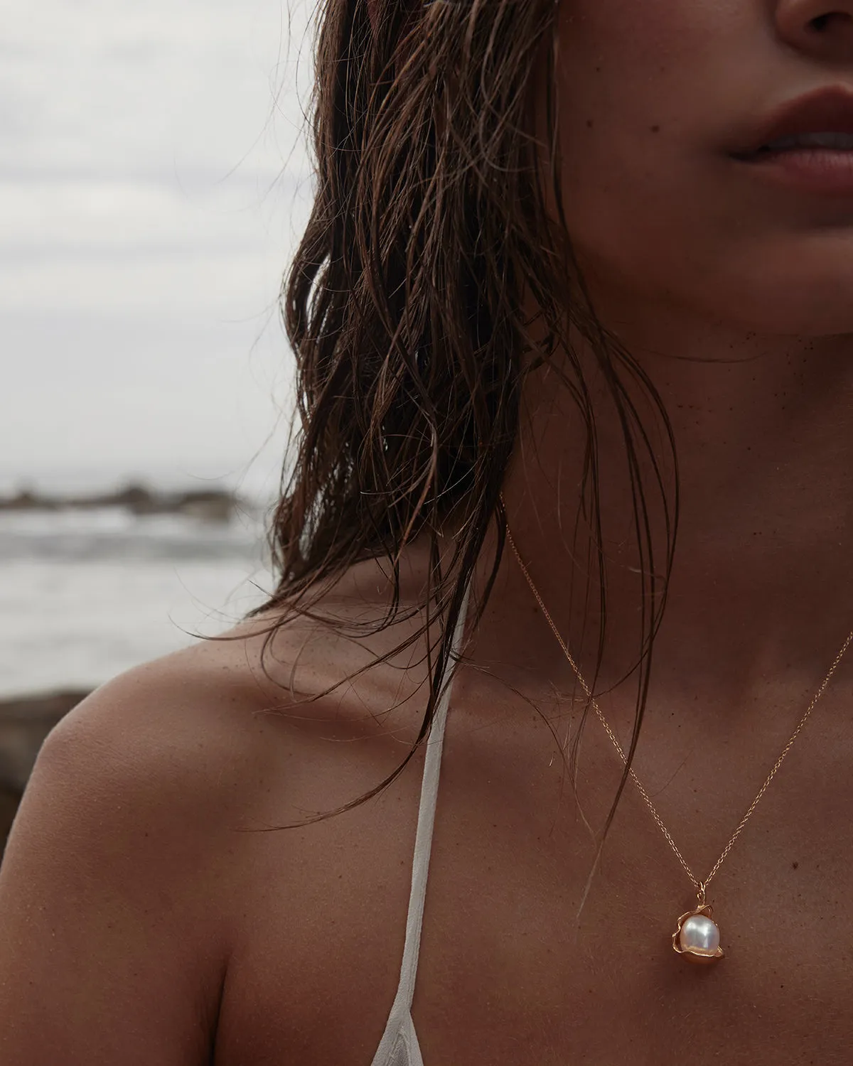 18k Gold Vermeil A Place to Dream Pearl Necklace Bycharlotte