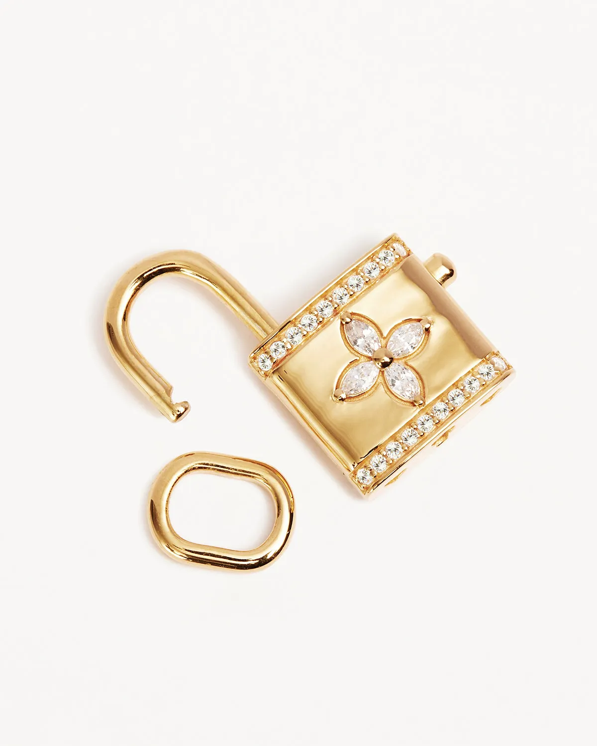 18k Gold Vermeil Bloom With You Lotus Padlock Pendant Bycharlotte