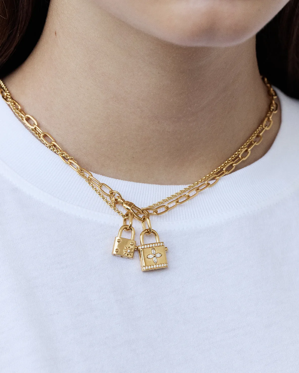 18k Gold Vermeil Bloom With You Lotus Padlock Pendant Bycharlotte