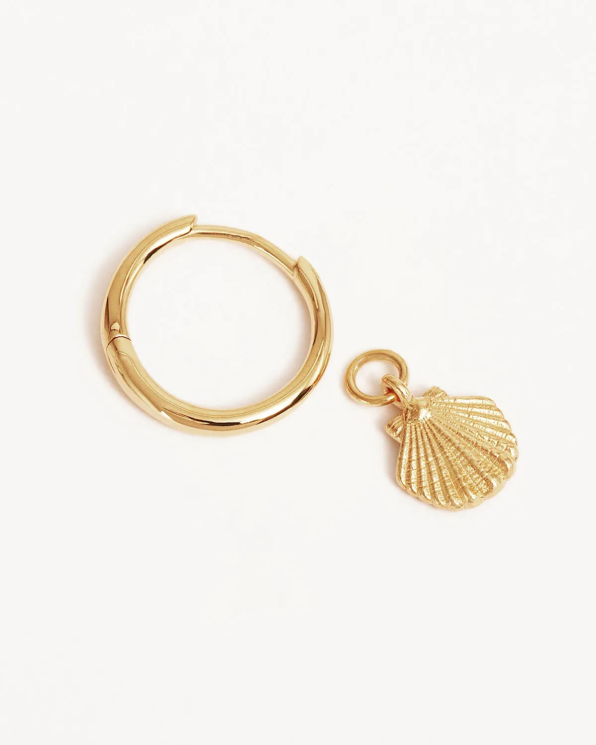 18k Gold Vermeil By the Shore Shell Hoops Bycharlotte