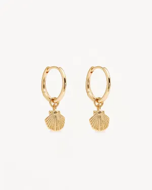 18k Gold Vermeil By the Shore Shell Hoops Bycharlotte