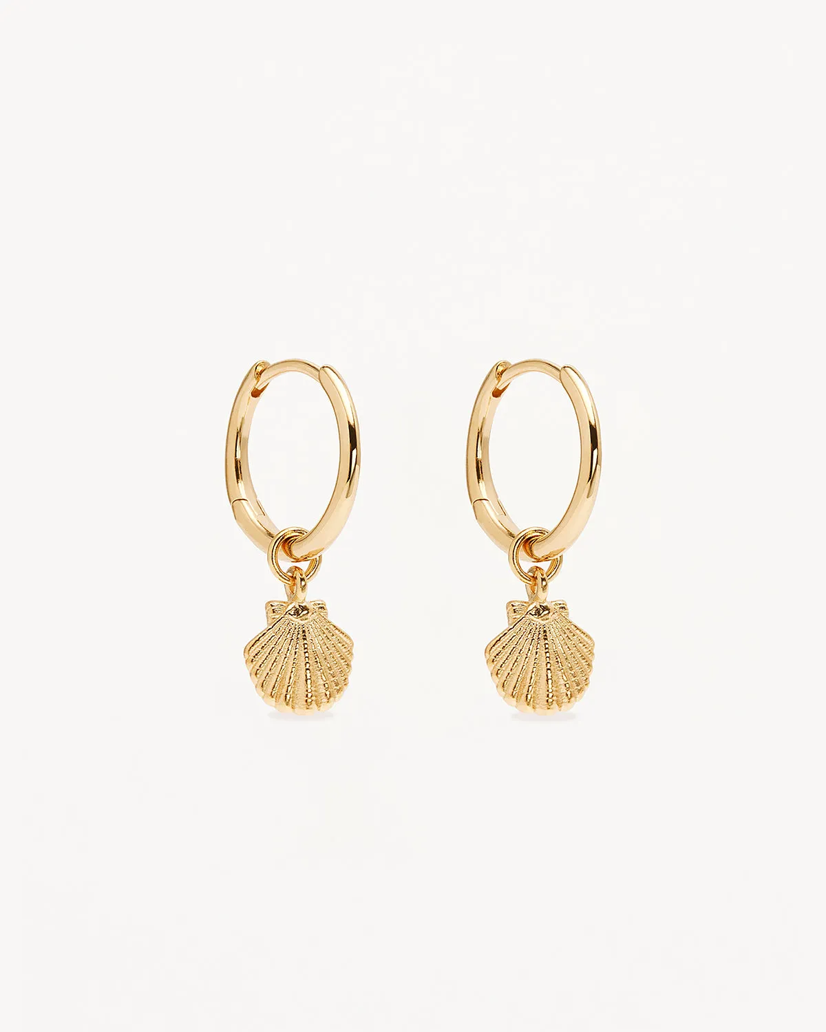 18k Gold Vermeil By the Shore Shell Hoops Bycharlotte