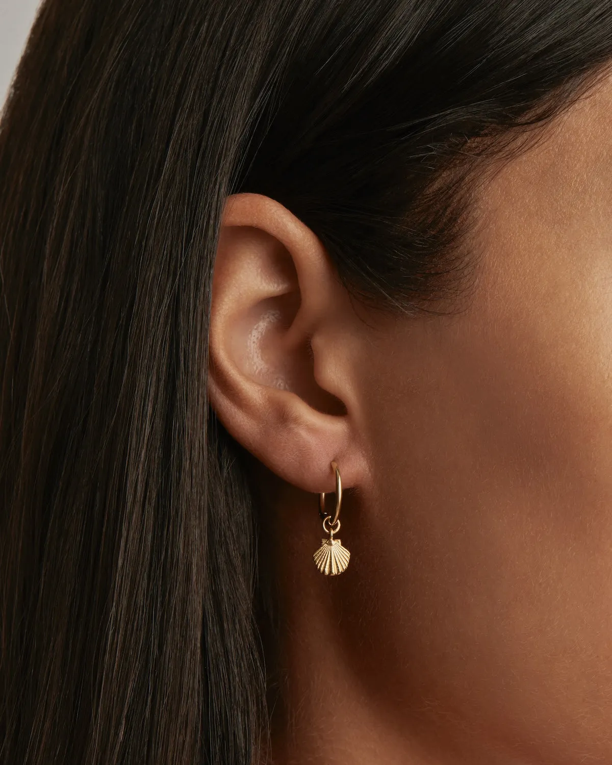 18k Gold Vermeil By the Shore Shell Hoops Bycharlotte