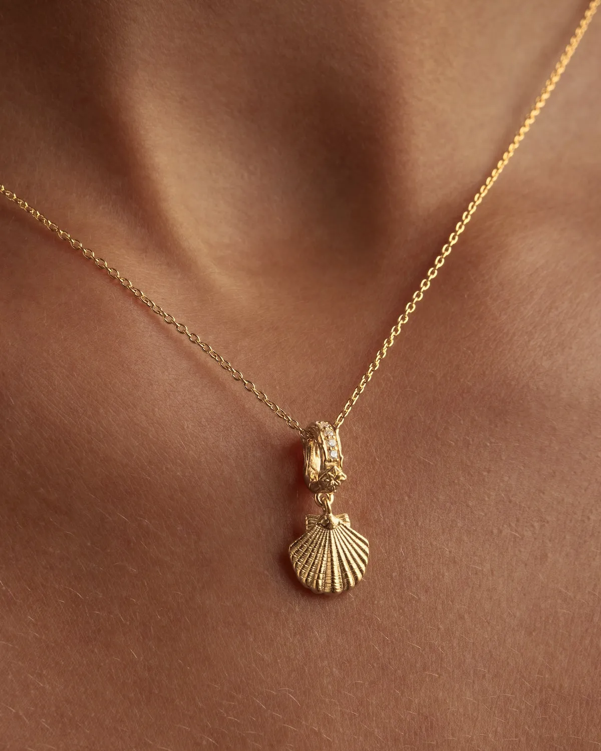 18k Gold Vermeil By the Shore Shell Pendant Bycharlotte