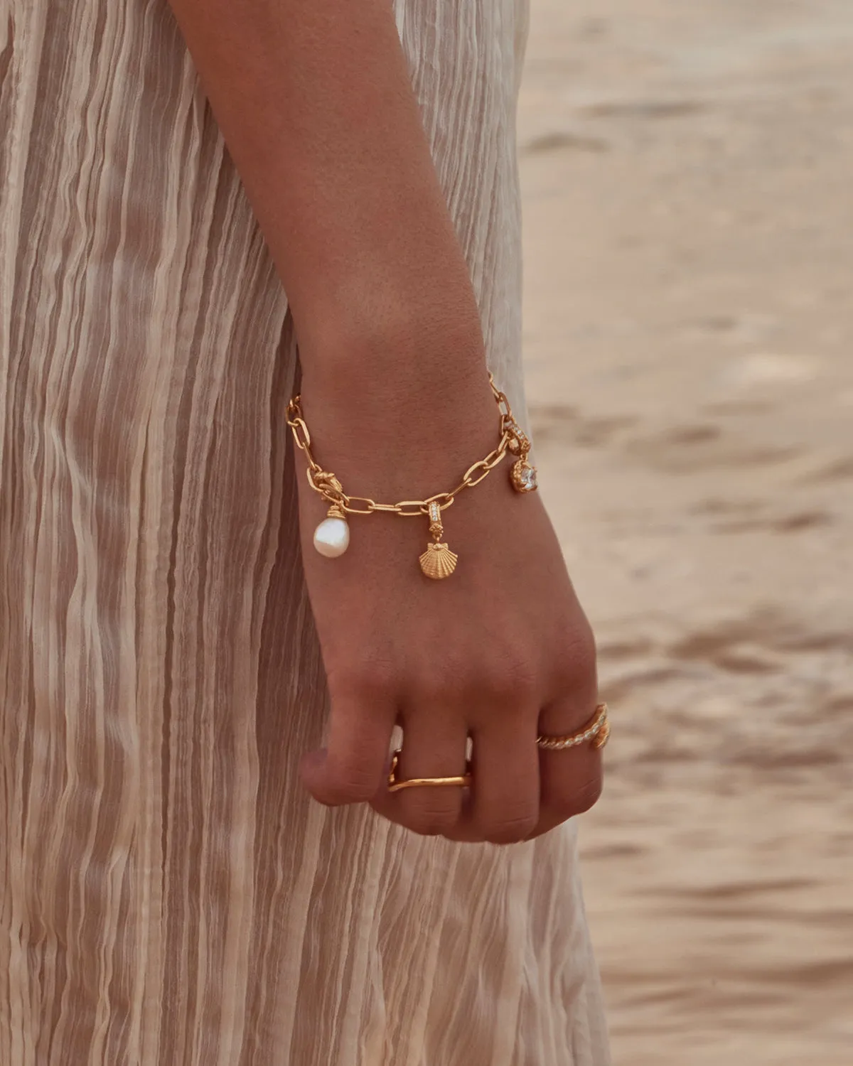 18k Gold Vermeil By the Shore Shell Pendant Bycharlotte