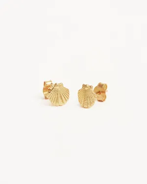 18k Gold Vermeil By the Shore Shell Stud Earrings Bycharlotte