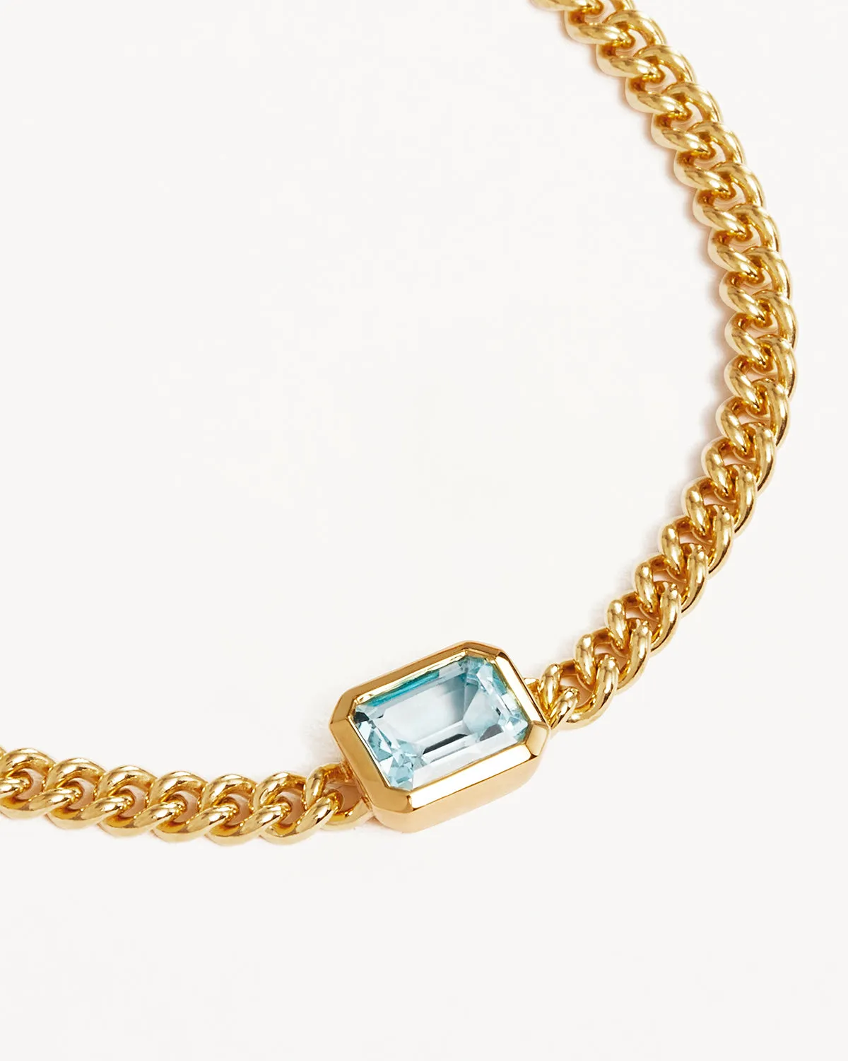 18k Gold Vermeil Calm Your Soul Topaz Curb Bracelet Bycharlotte