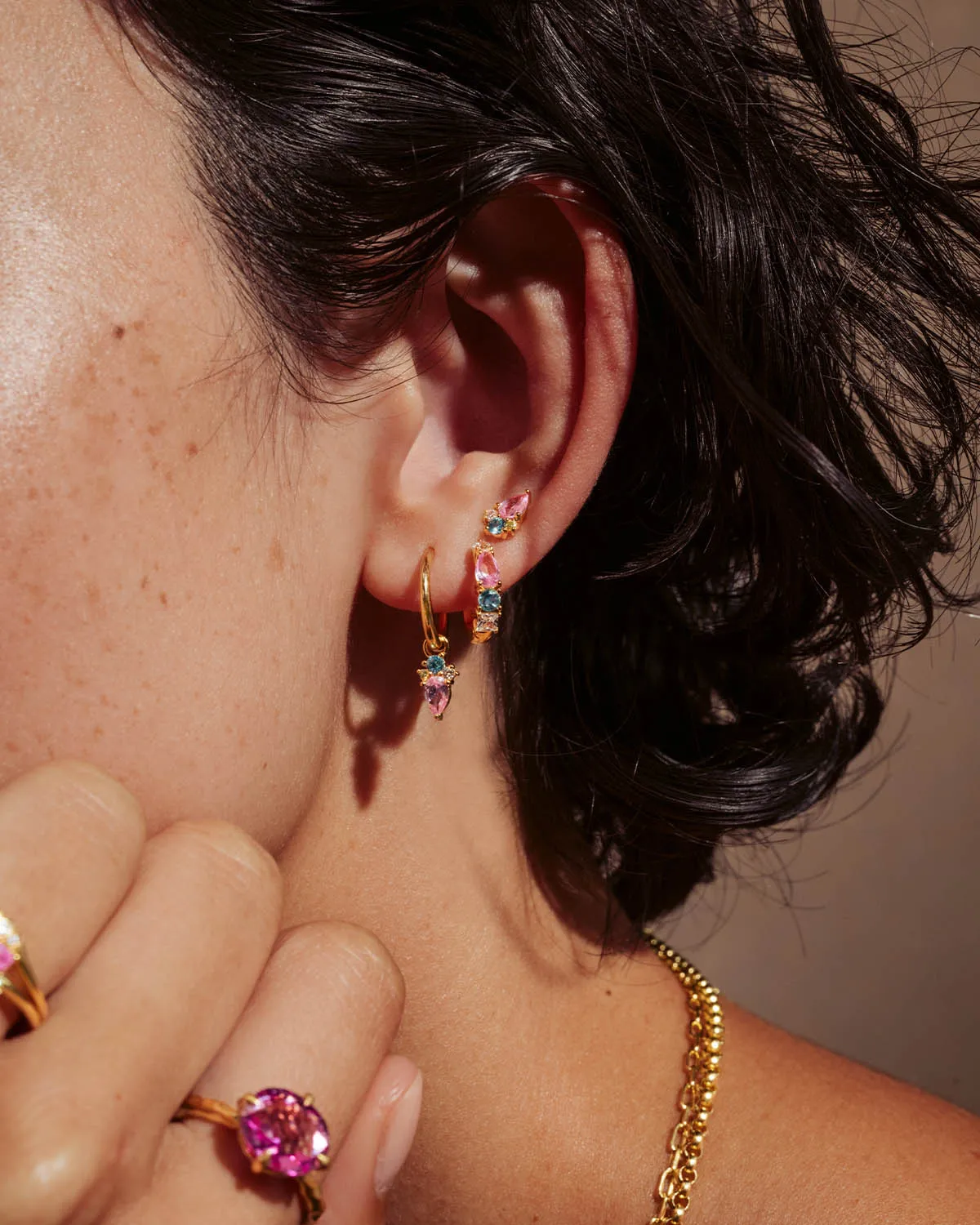 18k Gold Vermeil Cherish Deeply Hoops Bycharlotte