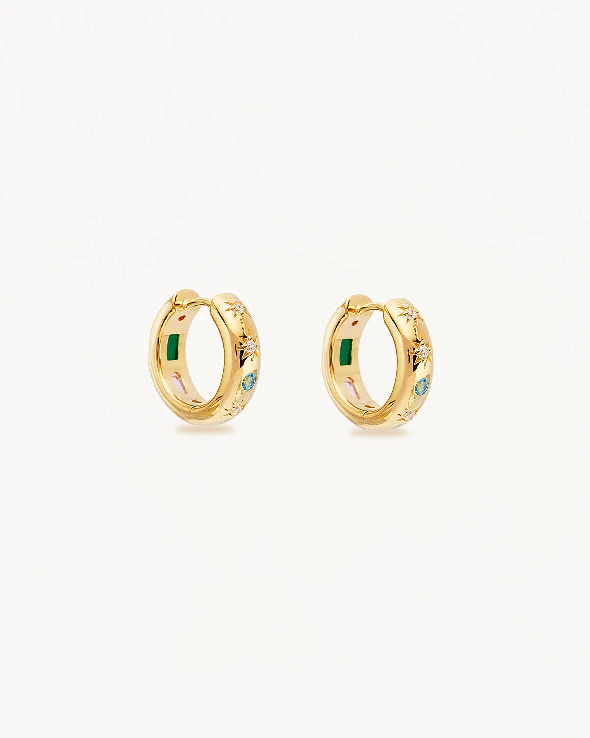 18k Gold Vermeil Connect to the Universe Hoops Bycharlotte