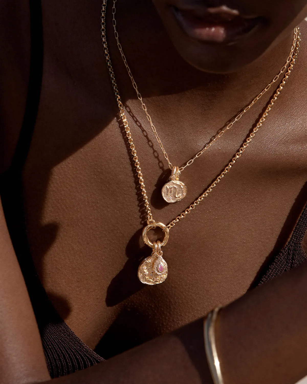 18k Gold Vermeil Cosmic Love Zodiac Annex Link Pendant - Scorpio Bycharlotte
