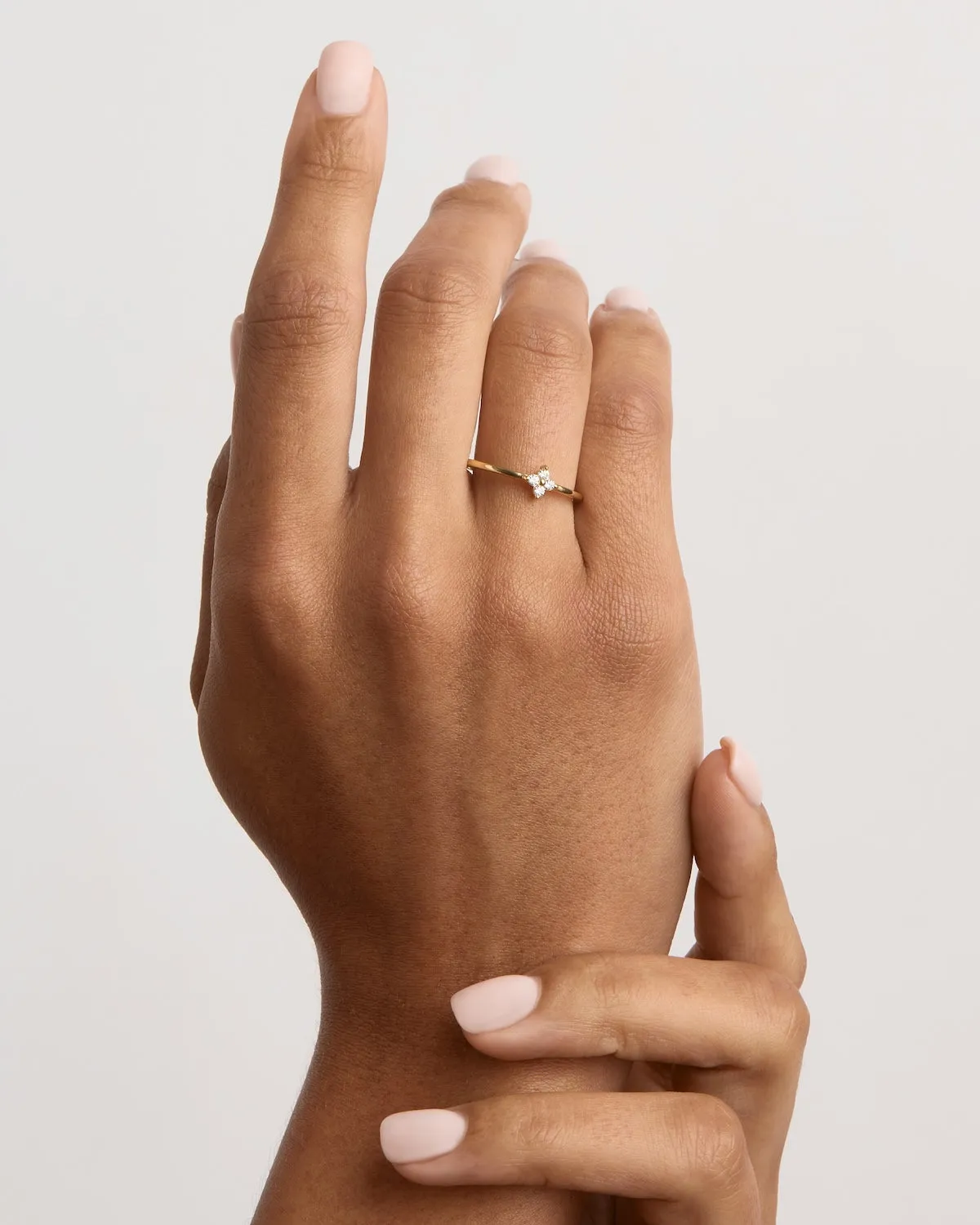 18k Gold Vermeil Crystal Bloom Ring Bycharlotte