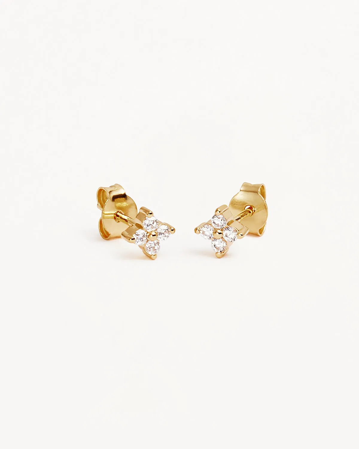 18k Gold Vermeil Crystal Bloom Stud Earrings Bycharlotte
