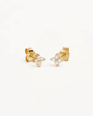 18k Gold Vermeil Crystal Bloom Stud Earrings Bycharlotte