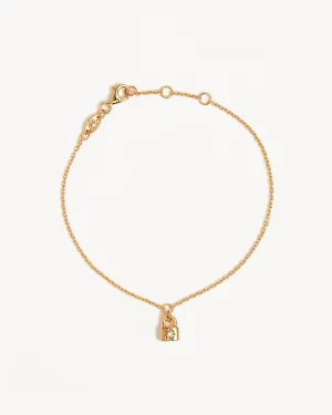 18k Gold Vermeil Crystal Lotus Padlock Bracelet Bycharlotte
