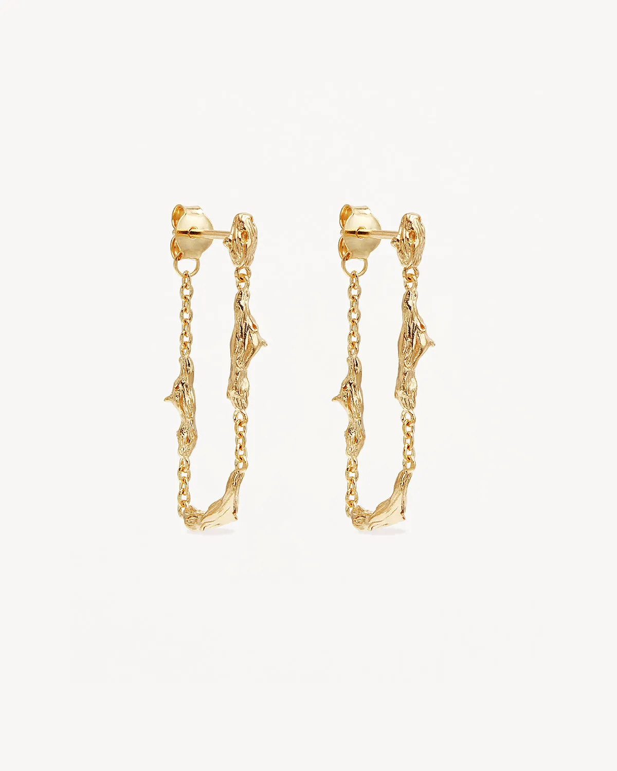 18k Gold Vermeil Drift Chain Earrings Bycharlotte