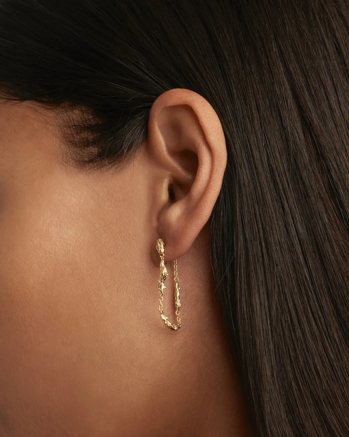 18k Gold Vermeil Drift Chain Earrings Bycharlotte