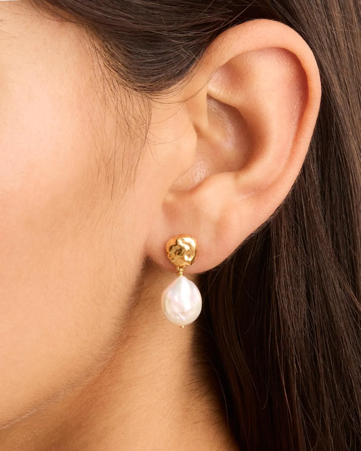 18k Gold Vermeil Endless Grace Pearl Drop Earrings Bycharlotte
