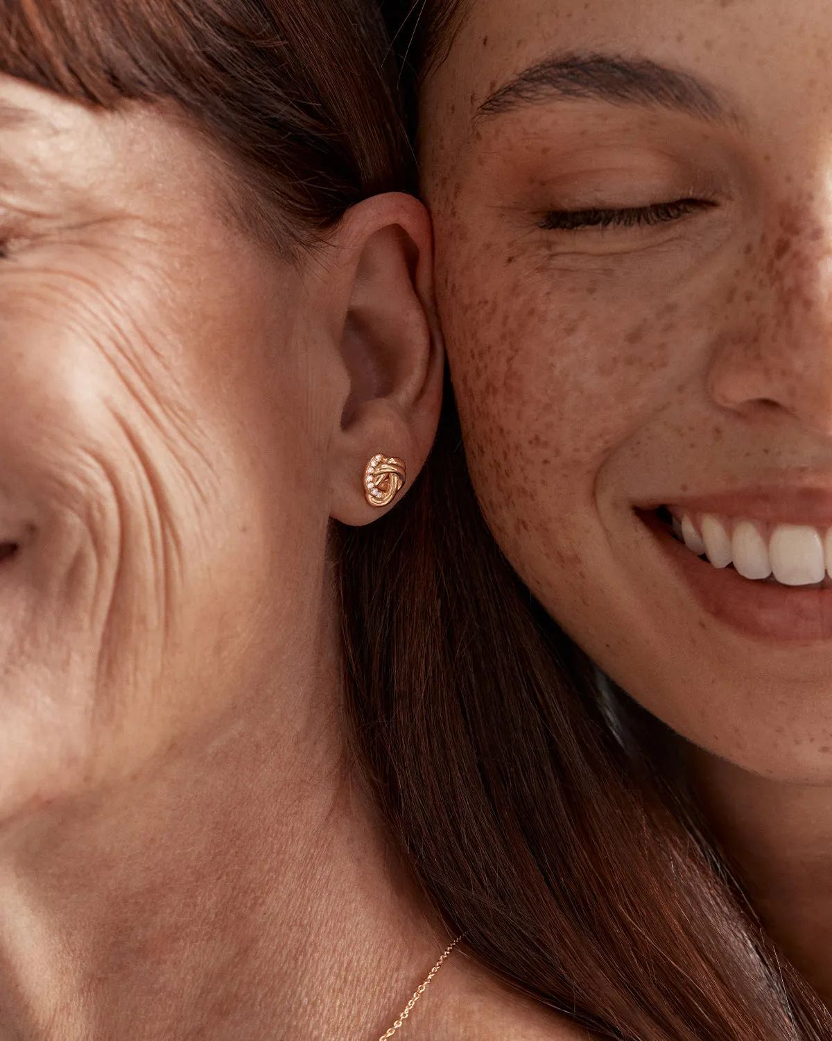 18k Gold Vermeil Endless Knot Lab-Grown Diamond Earrings Bycharlotte